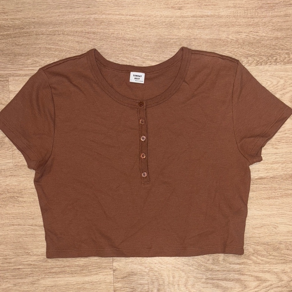 Aritzia’s Sunday Best Waffle Crop T-Shirt